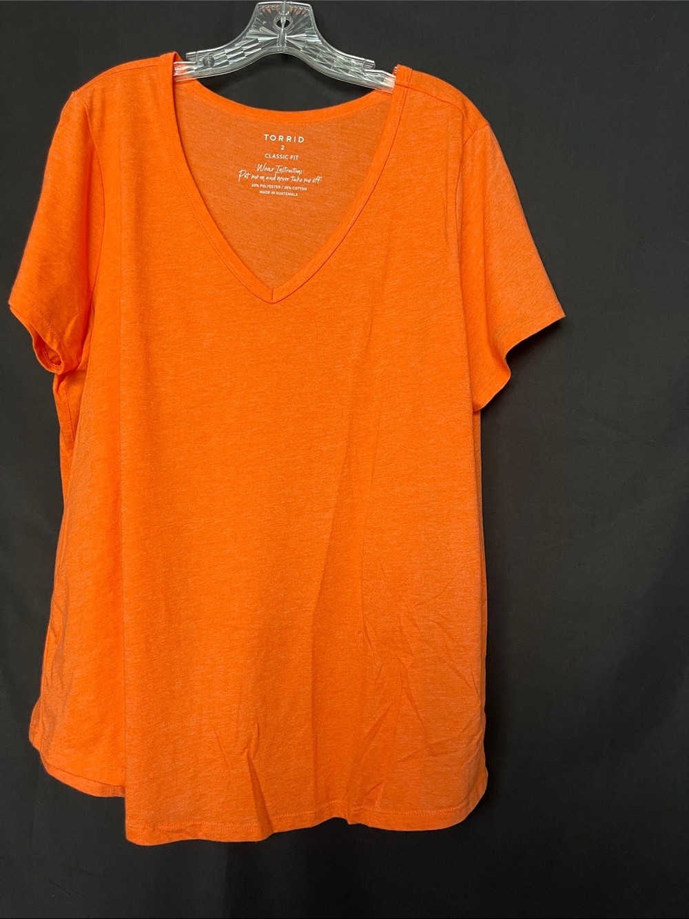 torrid Bright Orange V-Neck Classic Fit Tee